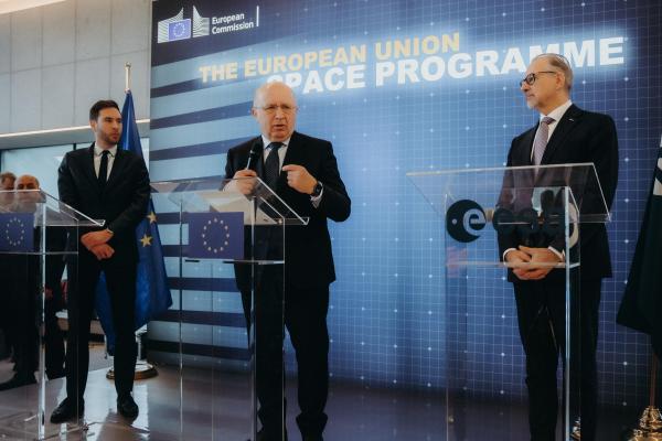 Commissioner for Defence and Space Andrius Kubilius joined by Director General of ESA, Josef Aschbacher